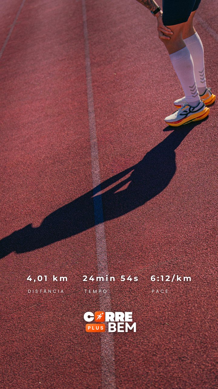 Story de corrida com o sticker da Corre Bem